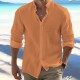 Men's Shirt Linen Shirt Button Up Shirt Summer Shirt Beach Shirt Black White Pink Long Sleeve Plain Band Collar Spring & Summer Casual Daily Clothing Apparel Men's Shirt Linen Shirt Button Up Shirt Summer Shirt Beach Shirt Black White Pink Long Sleeve Plain Band Collar Spring & Summer Casual Daily Clothing Apparel