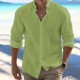 Men's Shirt Linen Shirt Button Up Shirt Summer Shirt Beach Shirt Black White Pink Long Sleeve Plain Band Collar Spring & Summer Casual Daily Clothing Apparel Men's Shirt Linen Shirt Button Up Shirt Summer Shirt Beach Shirt Black White Pink Long Sleeve Plain Band Collar Spring & Summer Casual Daily Clothing Apparel
