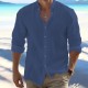 Men's Shirt Linen Shirt Button Up Shirt Summer Shirt Beach Shirt Black White Pink Long Sleeve Plain Band Collar Spring & Summer Casual Daily Clothing Apparel Men's Shirt Linen Shirt Button Up Shirt Summer Shirt Beach Shirt Black White Pink Long Sleeve Plain Band Collar Spring & Summer Casual Daily Clothing Apparel