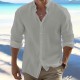 Men's Shirt Linen Shirt Button Up Shirt Summer Shirt Beach Shirt Black White Pink Long Sleeve Plain Band Collar Spring & Summer Casual Daily Clothing Apparel Men's Shirt Linen Shirt Button Up Shirt Summer Shirt Beach Shirt Black White Pink Long Sleeve Plain Band Collar Spring & Summer Casual Daily Clothing Apparel