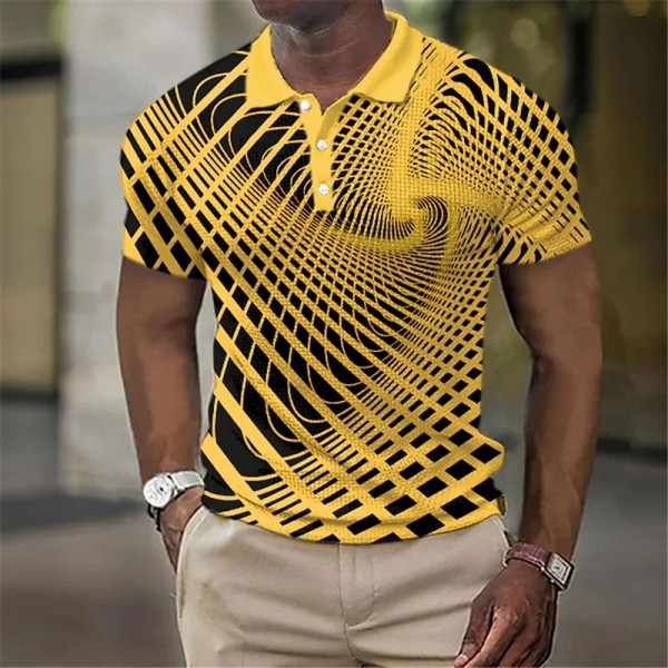 Men's Polo Shirt Waffle Polo Shirt Lapel Polo Button Up Polos Golf Shirt Optical Illusion Graphic Prints Turndown White Yellow Royal Blue Blue Green Outdoor Street Short Sleeve Print Clothing Apparel Men's Polo Shirt Waffle Polo Shirt Lapel Polo Button Up Polos Golf Shirt Optical Illusion Graphic Prints Turndown White Yellow Royal Blue Blue Green Outdoor Street Short Sleeve Print Clothing Apparel