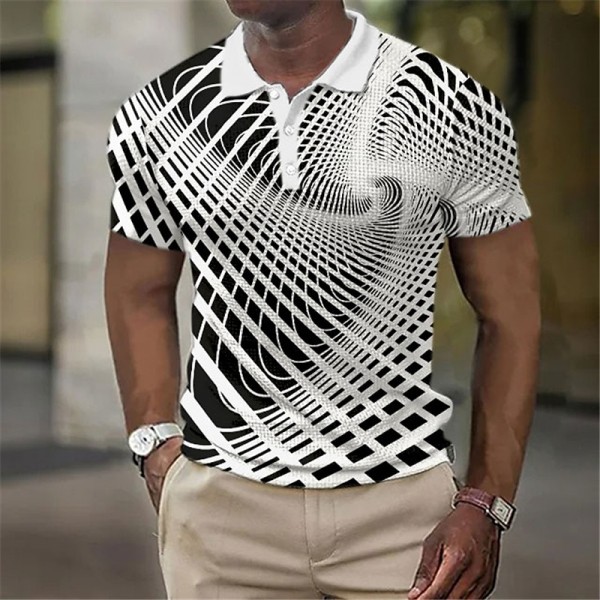 Men's Polo Shirt Waffle Polo Shirt Lapel Polo Button Up Polos Golf Shirt Optical Illusion Graphic Prints Turndown White Yellow Royal Blue Blue Green Outdoor Street Short Sleeve Print Clothing Apparel Men's Polo Shirt Waffle Polo Shirt Lapel Polo Button Up Polos Golf Shirt Optical Illusion Graphic Prints Turndown White Yellow Royal Blue Blue Green Outdoor Street Short Sleeve Print Clothing Apparel