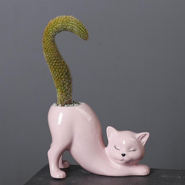 Cat Planter Plant Flower Pot Succulent Pots Succulent Planter Cat Succulent Pots with Drainage Hole Cat Tail Flower Pot Ceramic Cactus Planter Pot Cat Gifts Animal Planter Cute Cat Decor Cat Planter Plant Flower Pot Succulent Pots Succulent Planter Cat Succulent Pots with Drainage Hole Cat Tail Flower Pot Ceramic Cactus Planter Pot Cat Gifts Animal Planter Cute Cat Decor
