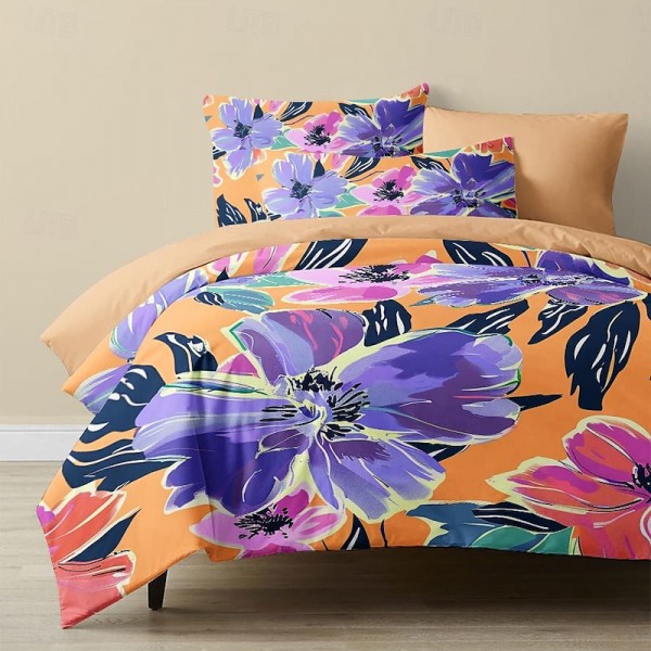 100% Cotton Floral Tropical Series Duvet Cover 3-Piece Set for Summer Soft Skin Friendly Long Lasting 100% Cotton Floral Tropical Series Duvet Cover 3-Piece Set for Summer Soft Skin Friendly Long Lasting