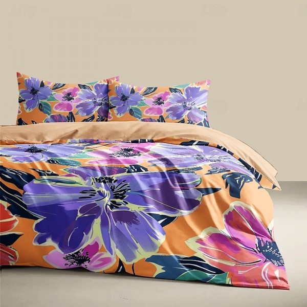 100% Cotton Floral Tropical Series Duvet Cover 3-Piece Set for Summer Soft Skin Friendly Long Lasting 100% Cotton Floral Tropical Series Duvet Cover 3-Piece Set for Summer Soft Skin Friendly Long Lasting