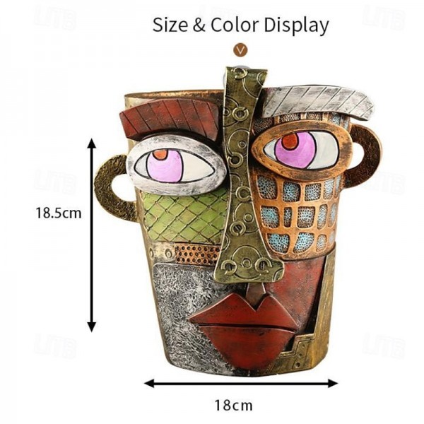 Brutalist Abstract Beauty Face Flower Pot Colorful Resin Head Planter with Handles for Easy Moving, Unique Artistic Decor for Indoor/Outdoor Plants, Perfect Gift for Art and Plant Lovers Brutalist Abstract Beauty Face Flower Pot Colorful Resin Head Planter with Handles for Easy Moving, Unique Artistic Decor for Indoor/Outdoor Plants, Perfect Gift for Art and Plant Lovers