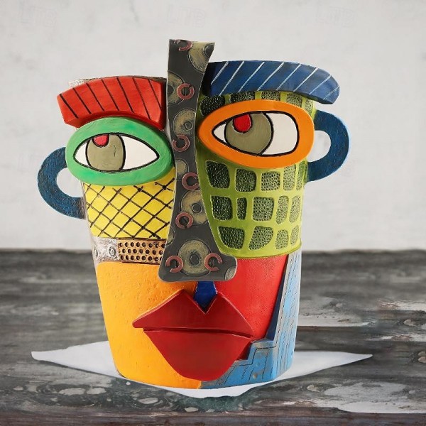 Brutalist Abstract Beauty Face Flower Pot Colorful Resin Head Planter with Handles for Easy Moving, Unique Artistic Decor for Indoor/Outdoor Plants, Perfect Gift for Art and Plant Lovers Brutalist Abstract Beauty Face Flower Pot Colorful Resin Head Planter with Handles for Easy Moving, Unique Artistic Decor for Indoor/Outdoor Plants, Perfect Gift for Art and Plant Lovers