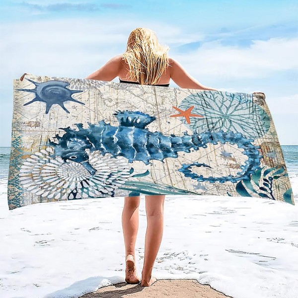 Beach Towel Quick-Drying Vintage Seahorse Sea Turtle Soft Microfiber Sand Pool Bath Outdoor Travel Towel Camping Swimming Yoga Sports Girls Women Men Adults Beach Towel Quick-Drying Vintage Seahorse Sea Turtle Soft Microfiber Sand Pool Bath Outdoor Travel Towel Camping Swimming Yoga Sports Girls Women Men Adults