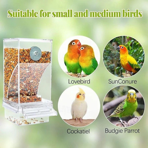 No Mess Automatic Bird Feeder,Automatic No-Spill Transparent Bird Feeder - Anti-Splash and Mess-Free Feeding Box No Mess Automatic Bird Feeder,Automatic No-Spill Transparent Bird Feeder - Anti-Splash and Mess-Free Feeding Box