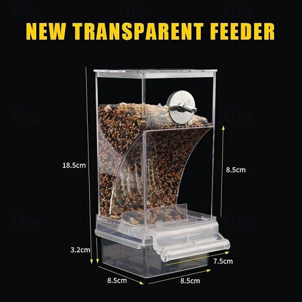 No Mess Automatic Bird Feeder,Automatic No-Spill Transparent Bird Feeder - Anti-Splash and Mess-Free Feeding Box No Mess Automatic Bird Feeder,Automatic No-Spill Transparent Bird Feeder - Anti-Splash and Mess-Free Feeding Box