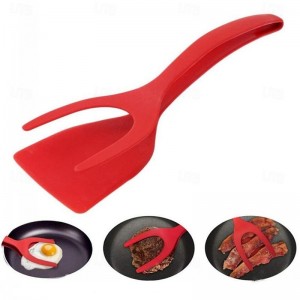 2-in-1 Multifunctional Kitchen Accessories Kitchen Gadget Sets Omelette Spatula Kitchen Silicone Spatula for Toast Pancake Egg Flip Tongs Cocina Kitchen Cooking  Accessories