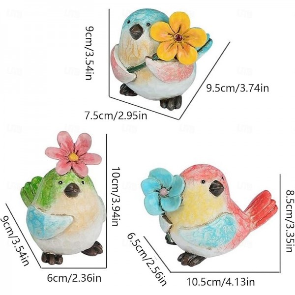 Colorful Bird Ornament With Flowers Hand Painted Resin Animals Statues Holiday Decor Home Garden Table Decoration Bird Figurine Crutches Ornament Colorful Bird Ornament With Flowers Hand Painted Resin Animals Statues Holiday Decor Home Garden Table Decoration Bird Figurine Crutches Ornament