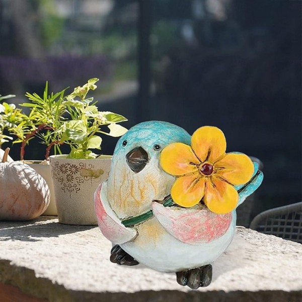 Colorful Bird Ornament With Flowers Hand Painted Resin Animals Statues Holiday Decor Home Garden Table Decoration Bird Figurine Crutches Ornament Colorful Bird Ornament With Flowers Hand Painted Resin Animals Statues Holiday Decor Home Garden Table Decoration Bird Figurine Crutches Ornament