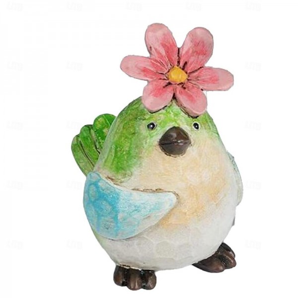 Colorful Bird Ornament With Flowers Hand Painted Resin Animals Statues Holiday Decor Home Garden Table Decoration Bird Figurine Crutches Ornament Colorful Bird Ornament With Flowers Hand Painted Resin Animals Statues Holiday Decor Home Garden Table Decoration Bird Figurine Crutches Ornament