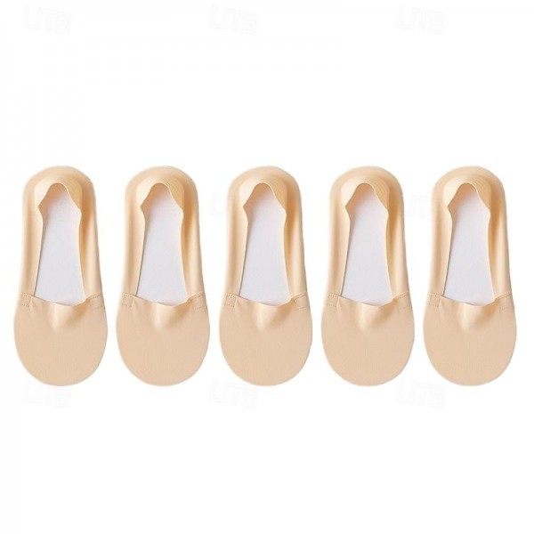 5pcs/set Ice Silk Boat Socks Women's Spring Summer Thin Non-slip Socks Cotton Bottom Socks High Heels Shallow Mouth Invisible Socks 5pcs/set Ice Silk Boat Socks Women's Spring Summer Thin Non-slip Socks Cotton Bottom Socks High Heels Shallow Mouth Invisible Socks