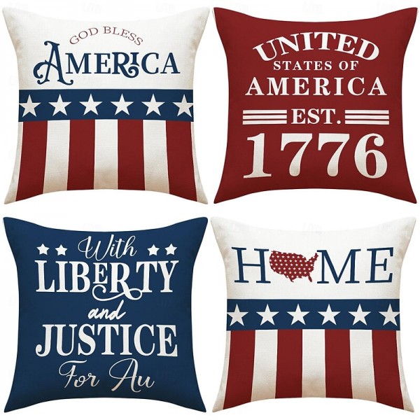 Independence Day Decorative Toss Pillows Cover 1PC Soft Square Cushion Case Pillowcase for Bedroom Livingroom Sofa Couch Chair Independence Day Decorative Toss Pillows Cover 1PC Soft Square Cushion Case Pillowcase for Bedroom Livingroom Sofa Couch Chair