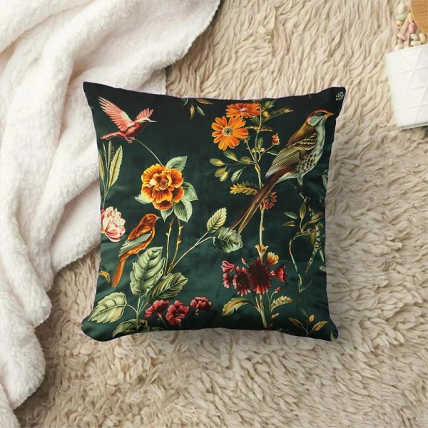Birds Flowers Decorative Toss Pillows Cover 4PC Soft Square Cushion Case Pillowcase for Bedroom Livingroom Sofa Couch Chair Birds Flowers Decorative Toss Pillows Cover 4PC Soft Square Cushion Case Pillowcase for Bedroom Livingroom Sofa Couch Chair