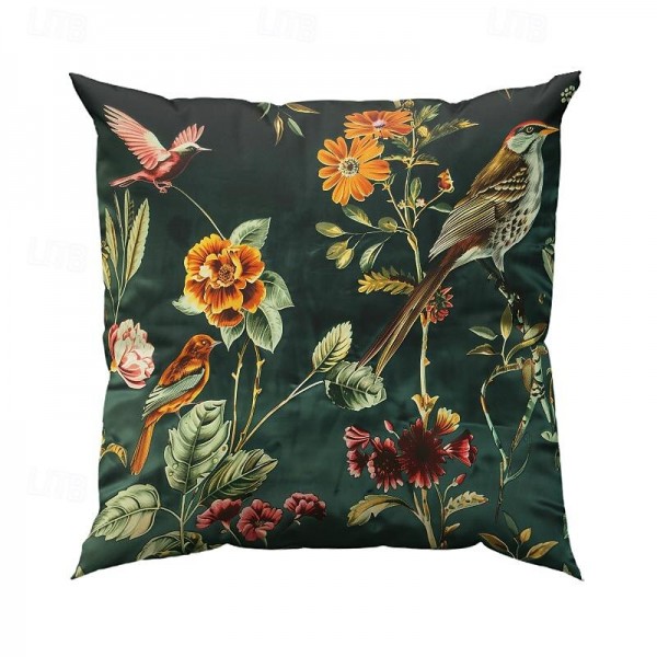 Birds Flowers Decorative Toss Pillows Cover 4PC Soft Square Cushion Case Pillowcase for Bedroom Livingroom Sofa Couch Chair Birds Flowers Decorative Toss Pillows Cover 4PC Soft Square Cushion Case Pillowcase for Bedroom Livingroom Sofa Couch Chair