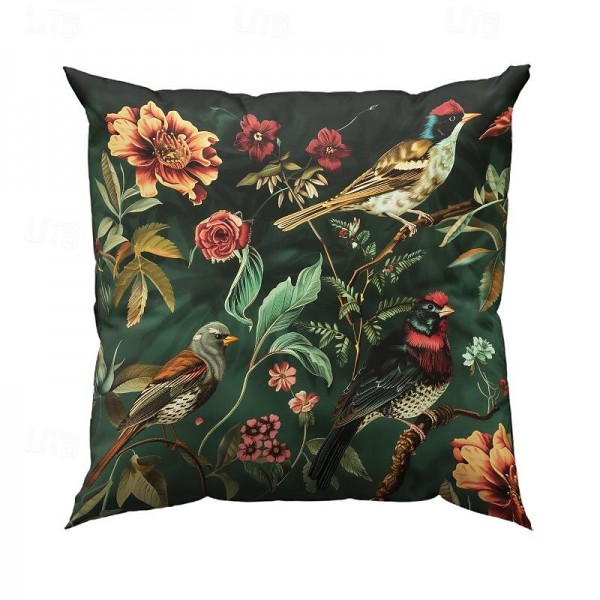 Birds Flowers Decorative Toss Pillows Cover 4PC Soft Square Cushion Case Pillowcase for Bedroom Livingroom Sofa Couch Chair Birds Flowers Decorative Toss Pillows Cover 4PC Soft Square Cushion Case Pillowcase for Bedroom Livingroom Sofa Couch Chair