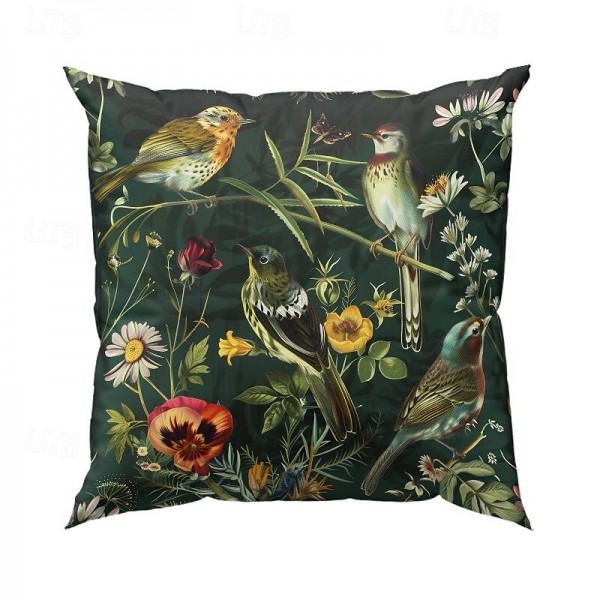 Birds Flowers Decorative Toss Pillows Cover 4PC Soft Square Cushion Case Pillowcase for Bedroom Livingroom Sofa Couch Chair Birds Flowers Decorative Toss Pillows Cover 4PC Soft Square Cushion Case Pillowcase for Bedroom Livingroom Sofa Couch Chair