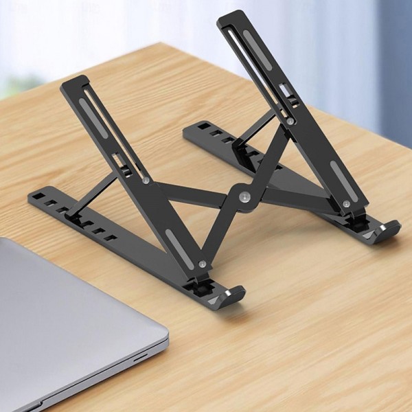 Adjustable Laptop Stand - Foldable, Portable Aluminum Alloy Stand, Breathable and Lightweight, Compatible Laptops, and Tablets Adjustable Laptop Stand - Foldable, Portable Aluminum Alloy Stand, Breathable and Lightweight, Compatible Laptops, and Tablets