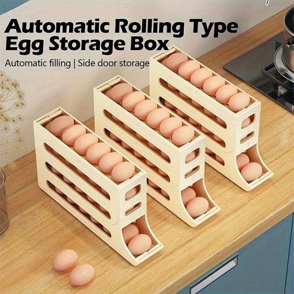 4 Tiers Egg Holder for Fridge,Egg Holder for Fridge, Eggs Dispenser Auto Rolling Egg Tray Storage 30 Egg Container Space-Saving Egg Roller for Refrigerator 4 Tiers Egg Holder for Fridge,Egg Holder for Fridge, Eggs Dispenser Auto Rolling Egg Tray Storage 30 Egg Container Space-Saving Egg Roller for Refrigerator