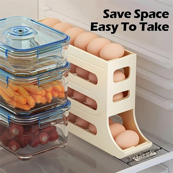 4 Tiers Egg Holder for Fridge,Egg Holder for Fridge, Eggs Dispenser Auto Rolling Egg Tray Storage 30 Egg Container Space-Saving Egg Roller for Refrigerator 4 Tiers Egg Holder for Fridge,Egg Holder for Fridge, Eggs Dispenser Auto Rolling Egg Tray Storage 30 Egg Container Space-Saving Egg Roller for Refrigerator