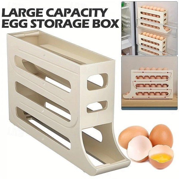4 Tiers Egg Holder for Fridge,Egg Holder for Fridge, Eggs Dispenser Auto Rolling Egg Tray Storage 30 Egg Container Space-Saving Egg Roller for Refrigerator 4 Tiers Egg Holder for Fridge,Egg Holder for Fridge, Eggs Dispenser Auto Rolling Egg Tray Storage 30 Egg Container Space-Saving Egg Roller for Refrigerator