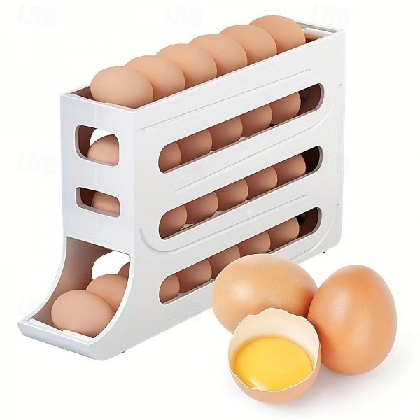 4 Tiers Egg Holder for Fridge,Egg Holder for Fridge, Eggs Dispenser Auto Rolling Egg Tray Storage 30 Egg Container Space-Saving Egg Roller for Refrigerator 4 Tiers Egg Holder for Fridge,Egg Holder for Fridge, Eggs Dispenser Auto Rolling Egg Tray Storage 30 Egg Container Space-Saving Egg Roller for Refrigerator