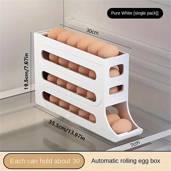 4 Tiers Egg Holder for Fridge,Egg Holder for Fridge, Eggs Dispenser Auto Rolling Egg Tray Storage 30 Egg Container Space-Saving Egg Roller for Refrigerator 4 Tiers Egg Holder for Fridge,Egg Holder for Fridge, Eggs Dispenser Auto Rolling Egg Tray Storage 30 Egg Container Space-Saving Egg Roller for Refrigerator
