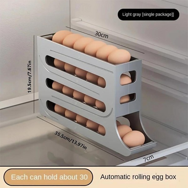 4 Tiers Egg Holder for Fridge,Egg Holder for Fridge, Eggs Dispenser Auto Rolling Egg Tray Storage 30 Egg Container Space-Saving Egg Roller for Refrigerator 4 Tiers Egg Holder for Fridge,Egg Holder for Fridge, Eggs Dispenser Auto Rolling Egg Tray Storage 30 Egg Container Space-Saving Egg Roller for Refrigerator