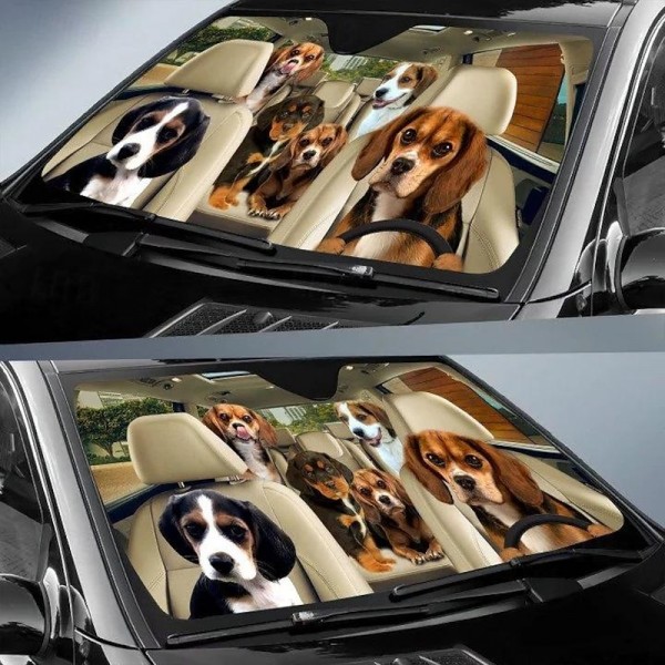 Fun Pet Pattern Car Sunshade - 3D Printed Front Windshield Sun Blocker - UV Protection and Heat Shield Fun Pet Pattern Car Sunshade - 3D Printed Front Windshield Sun Blocker - UV Protection and Heat Shield
