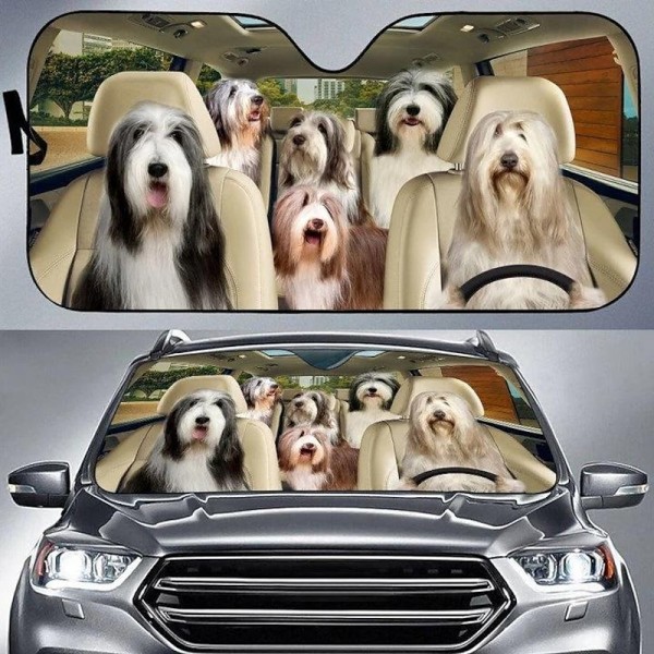 Fun Pet Pattern Car Sunshade - 3D Printed Front Windshield Sun Blocker - UV Protection and Heat Shield Fun Pet Pattern Car Sunshade - 3D Printed Front Windshield Sun Blocker - UV Protection and Heat Shield