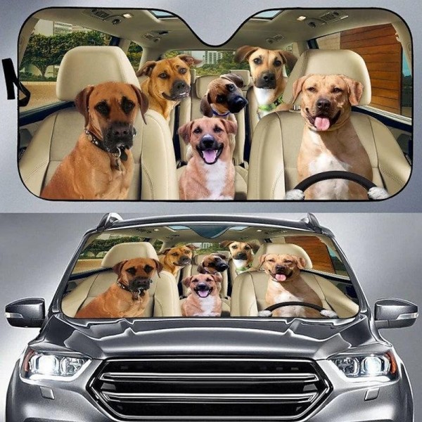 Fun Pet Pattern Car Sunshade - 3D Printed Front Windshield Sun Blocker - UV Protection and Heat Shield Fun Pet Pattern Car Sunshade - 3D Printed Front Windshield Sun Blocker - UV Protection and Heat Shield
