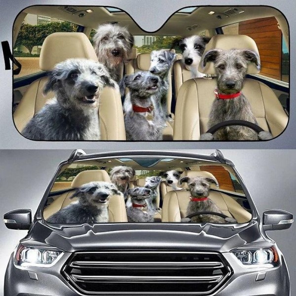 Fun Pet Pattern Car Sunshade - 3D Printed Front Windshield Sun Blocker - UV Protection and Heat Shield Fun Pet Pattern Car Sunshade - 3D Printed Front Windshield Sun Blocker - UV Protection and Heat Shield