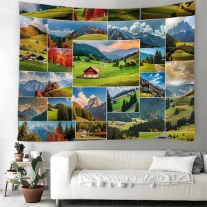 Countryside Trees Landscape Hanging Tapestry Wall Art Large Tapestry Mural Decor Photograph Backdrop Blanket Curtain Home Bedroom Living Room Decoration
