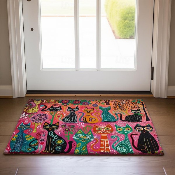Folk Art Cats Doormat Kitchen Mat Floor Mat Non-Slip Area Rug Oil Proof Rug Indoor Outdoor Mat Bedroom Decor Bathroom Mat Entrance Entreyway Rug Folk Art Cats Doormat Kitchen Mat Floor Mat Non-Slip Area Rug Oil Proof Rug Indoor Outdoor Mat Bedroom Decor Bathroom Mat Entrance Entreyway Rug