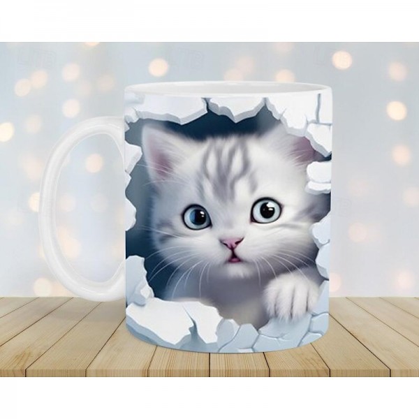3D Print Kittens Hole In A Wall Mug, Ceramic Coffee Cat Mug 3D Novelty Cat Mugs Cat Lovers Coffee Mug Cat Club Cup White Ceramic Mug Gifts For Men Women 3D Print Kittens Hole In A Wall Mug, Ceramic Coffee Cat Mug 3D Novelty Cat Mugs Cat Lovers Coffee Mug Cat Club Cup White Ceramic Mug Gifts For Men Women