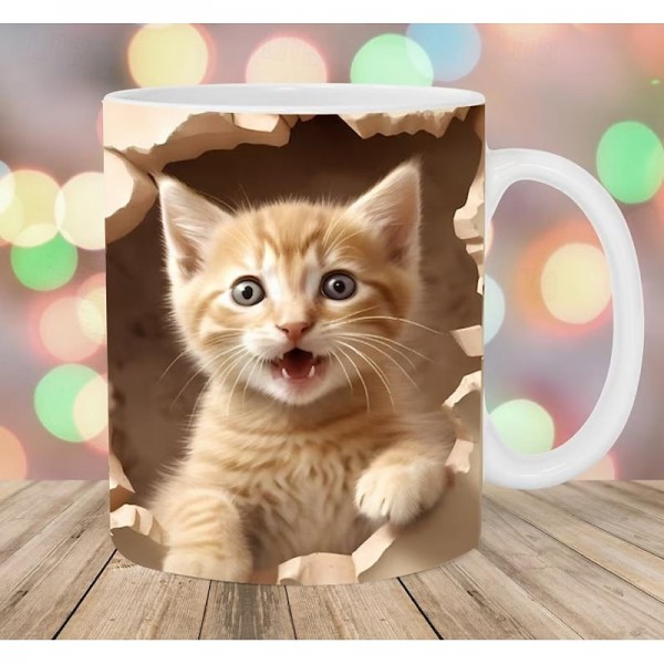 3D Print Kittens Hole In A Wall Mug, Ceramic Coffee Cat Mug 3D Novelty Cat Mugs Cat Lovers Coffee Mug Cat Club Cup White Ceramic Mug Gifts For Men Women 3D Print Kittens Hole In A Wall Mug, Ceramic Coffee Cat Mug 3D Novelty Cat Mugs Cat Lovers Coffee Mug Cat Club Cup White Ceramic Mug Gifts For Men Women
