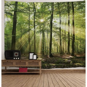 Nature Wall Tapestry Art Decor Blanket Curtain Picnic Tablecloth Hanging Home Bedroom Living Room Dorm Decoration Forest Landscape Sunshine Through Tree
