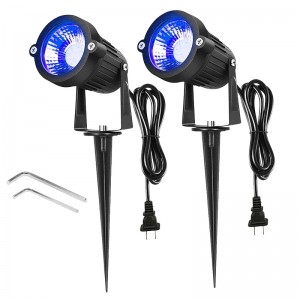 2pcs 5W Outdoor Multicolour Spotlights Waterproof LED Landscape Lights Garden Light Outdoor Lighting Pathway Lights Multicolour Spotlights with Spike Stand EU/US Plug AC85-265V
