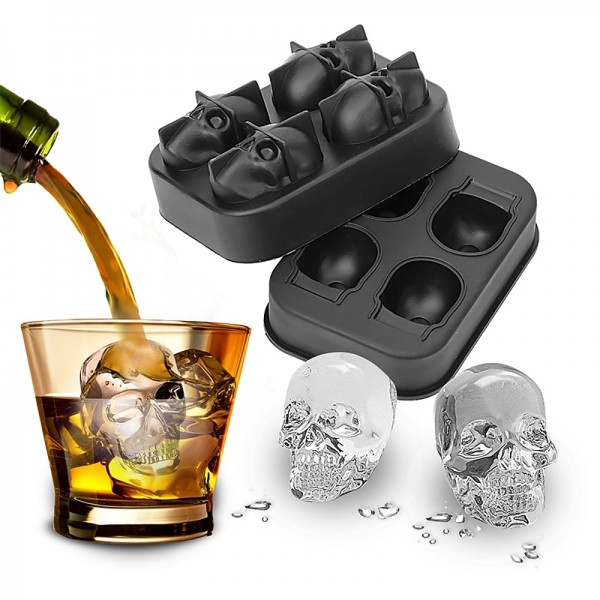 4 Ice Cube Skull Ball Skeleton Mold DIY Skull Ice Box Silicone Mold DIY Homemade for Party Bar Halloween 4 Ice Cube Skull Ball Skeleton Mold DIY Skull Ice Box Silicone Mold DIY Homemade for Party Bar Halloween