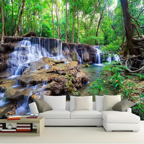 Beautiful wooden ladder waterfall scenery tapestry hanging cloth background cloth decorative cloth hanging cloth Beautiful wooden ladder waterfall scenery tapestry hanging cloth background cloth decorative cloth hanging cloth