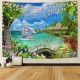 Beautiful wooden ladder waterfall scenery tapestry hanging cloth background cloth decorative cloth hanging cloth Beautiful wooden ladder waterfall scenery tapestry hanging cloth background cloth decorative cloth hanging cloth