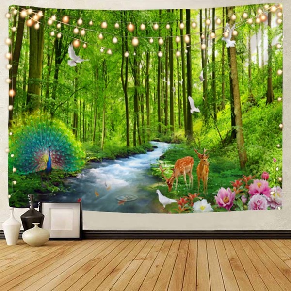 Beautiful wooden ladder waterfall scenery tapestry hanging cloth background cloth decorative cloth hanging cloth Beautiful wooden ladder waterfall scenery tapestry hanging cloth background cloth decorative cloth hanging cloth