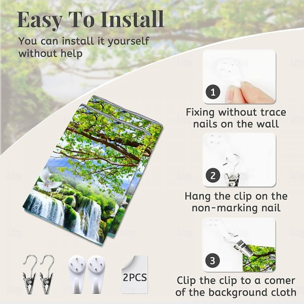 Beautiful wooden ladder waterfall scenery tapestry hanging cloth background cloth decorative cloth hanging cloth Beautiful wooden ladder waterfall scenery tapestry hanging cloth background cloth decorative cloth hanging cloth