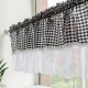Kitchen Curtains, Valance Curtains, Short Cafe Curtains Farmhouse Tier Curtains Short Window Treatments With Lace 1 Panel Rod Pocket Plaid Kitchen Curtains, Valance Curtains, Short Cafe Curtains Farmhouse Tier Curtains Short Window Treatments With Lace 1 Panel Rod Pocket Plaid