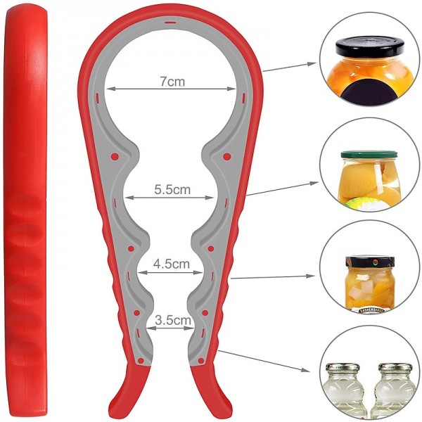 Jar Opener 5 in 1 Multi Function Can Opener Bottle Opener Kit with Silicone Handle Easy to Use for Children Elderly and Arthritis Sufferers Jar Opener 5 in 1 Multi Function Can Opener Bottle Opener Kit with Silicone Handle Easy to Use for Children Elderly and Arthritis Sufferers