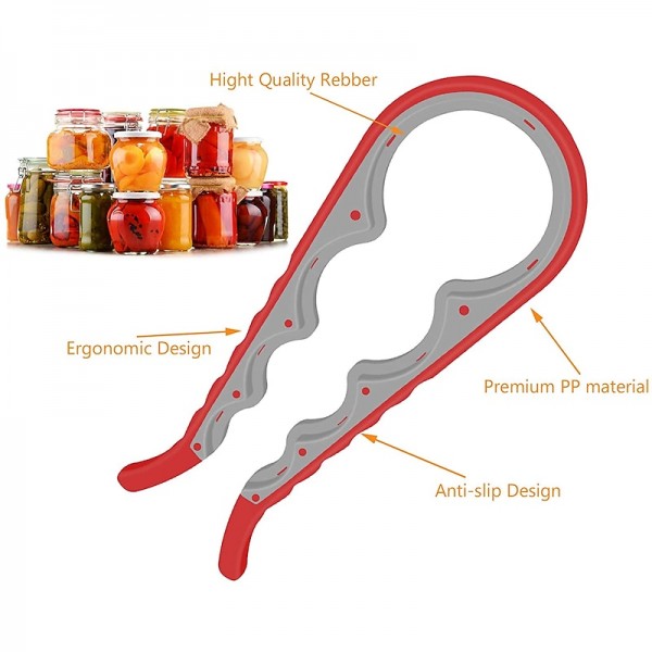 Jar Opener 5 in 1 Multi Function Can Opener Bottle Opener Kit with Silicone Handle Easy to Use for Children Elderly and Arthritis Sufferers Jar Opener 5 in 1 Multi Function Can Opener Bottle Opener Kit with Silicone Handle Easy to Use for Children Elderly and Arthritis Sufferers