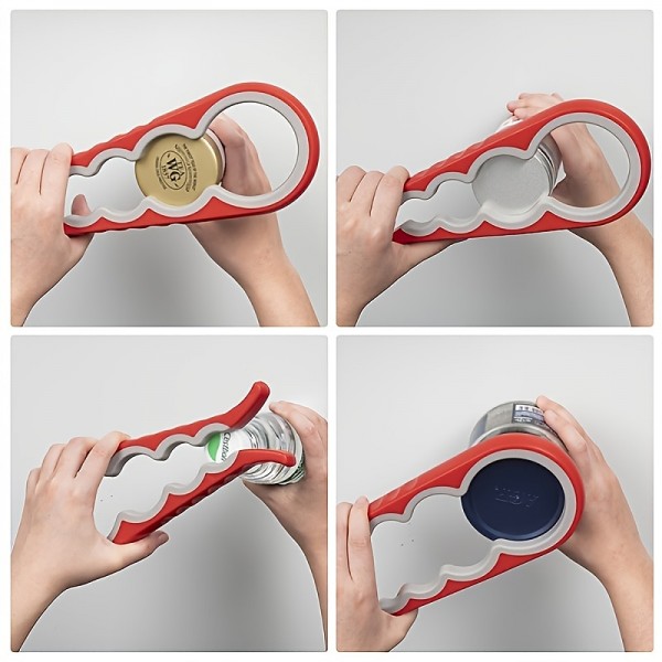 Jar Opener 5 in 1 Multi Function Can Opener Bottle Opener Kit with Silicone Handle Easy to Use for Children Elderly and Arthritis Sufferers Jar Opener 5 in 1 Multi Function Can Opener Bottle Opener Kit with Silicone Handle Easy to Use for Children Elderly and Arthritis Sufferers